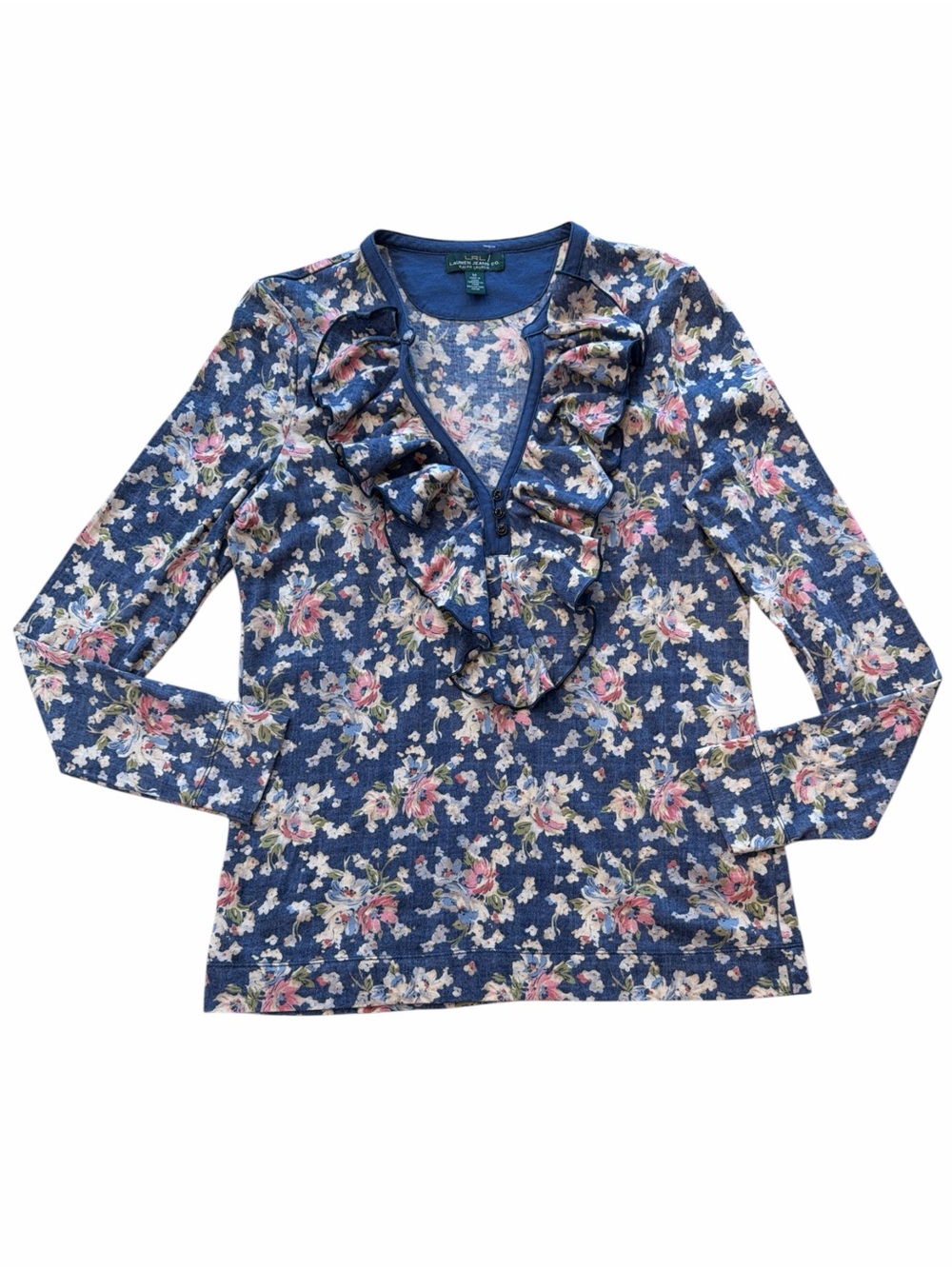Lauren Ralph Lauren Jeans Co. Floral Ruffle-Neck Top